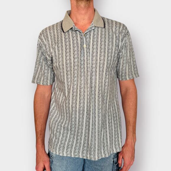 90s Van Heusen Light blue gray polo - Picture 2 of 3